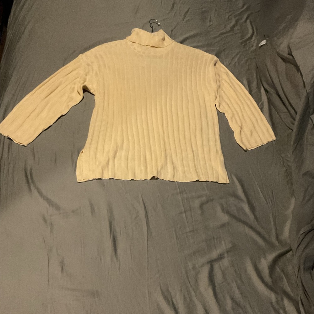 Winter Cozy Knitted Turtleneck Blouse New with No Tags in Cream Color